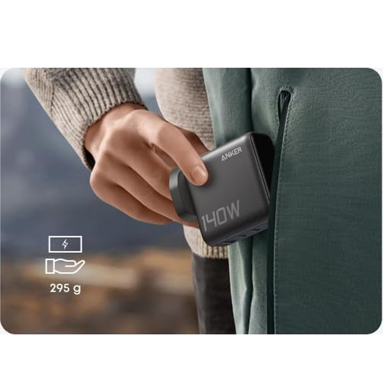 شارژر دیواری 140 وات 4 پورت انکر مدل B0DPKP7RD8 به همراه کابل USB-C به طول 1.5 متر