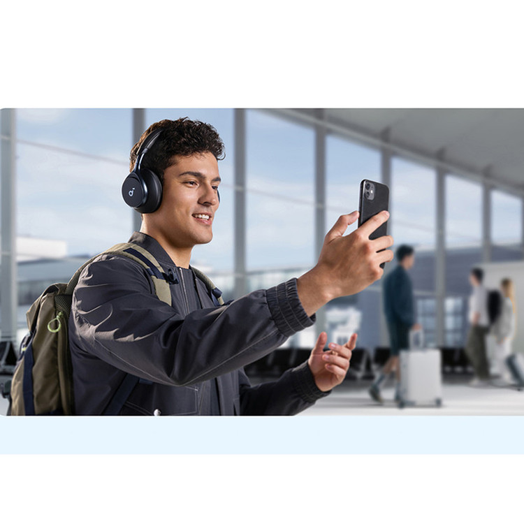 هدفون بیسیم انکر مدل Space One با نویز کنسلینگ فعال (ANC)، درگاه شارژ USB Type-C، مقاوم در برابر رطوبت و عرق