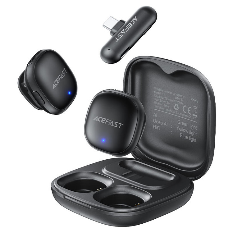 ست میکروفن بی سیم ایس فست مدل R1 با درگاه اتصال Type C